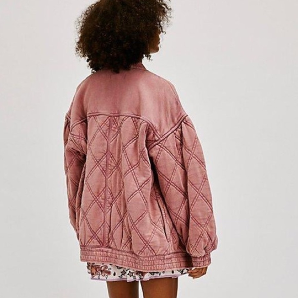 Free People Mauve Juno Quilted Jacket, Size XS. Brand new with tags! - Picture 3 of 7